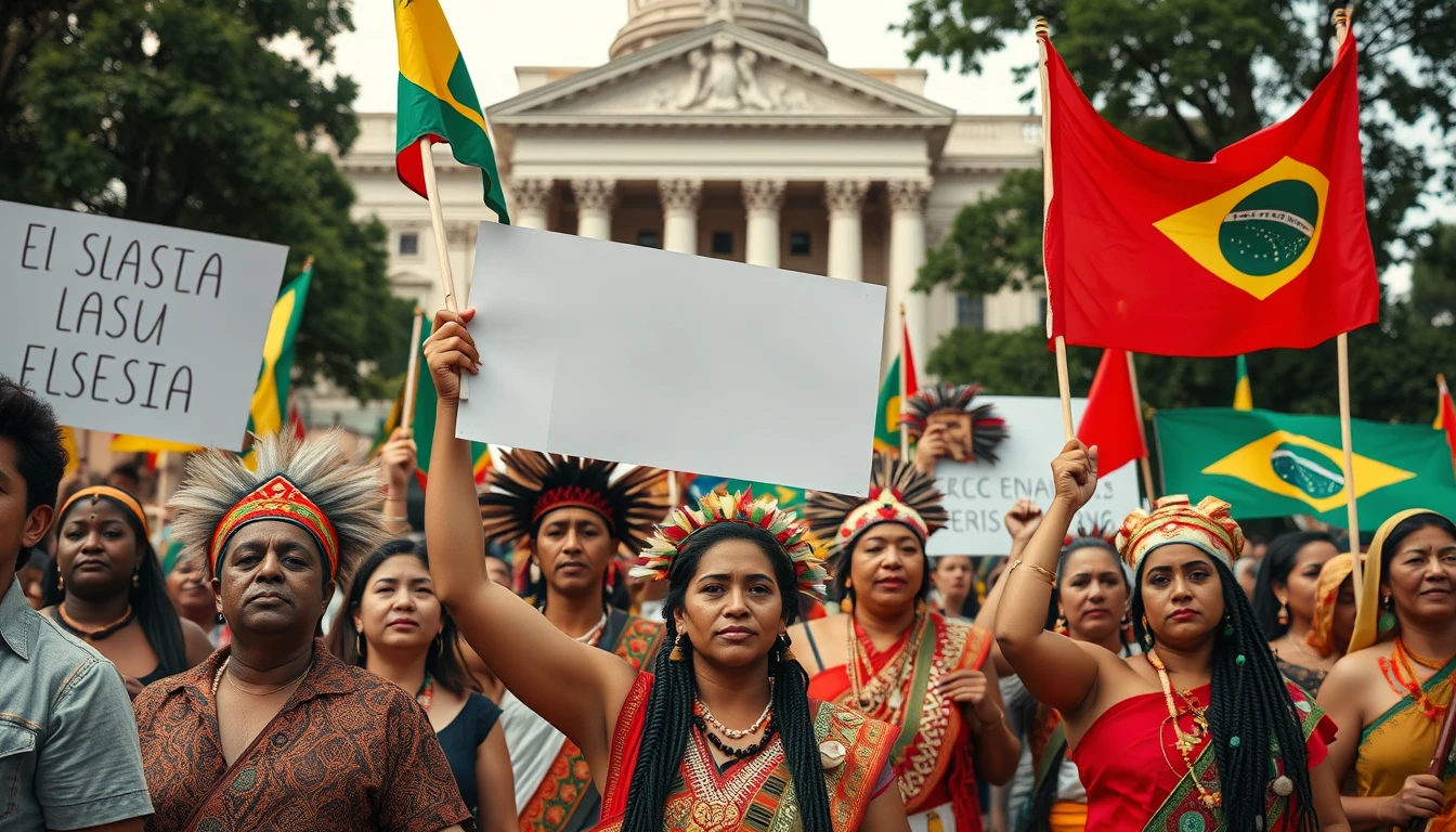 Povos indígenas de todo o país protestam em frente ao Congre